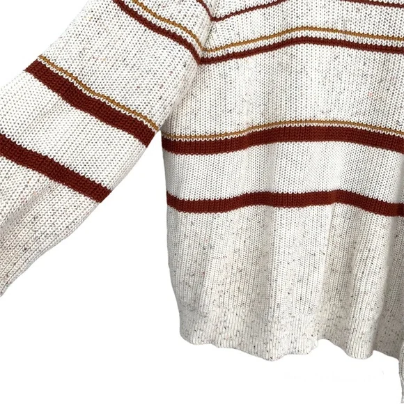 Addition Elle Cream Orange Striped Sweater - Picture 3 of 4